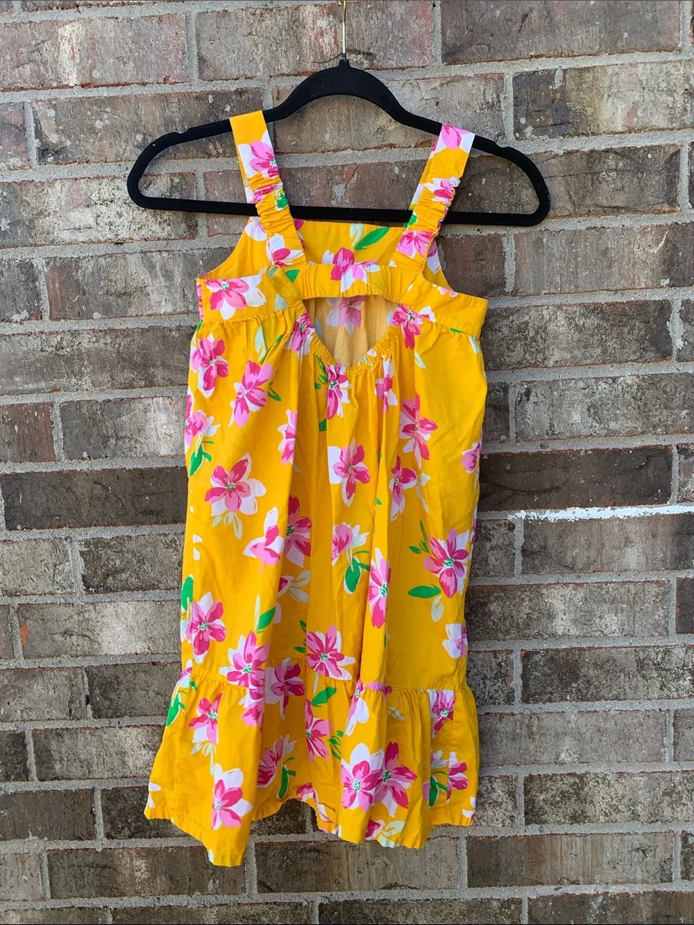 Take 50% OFF- Old Navy Yellow Floral Sundress with Pink & White Blossoms, Size-L